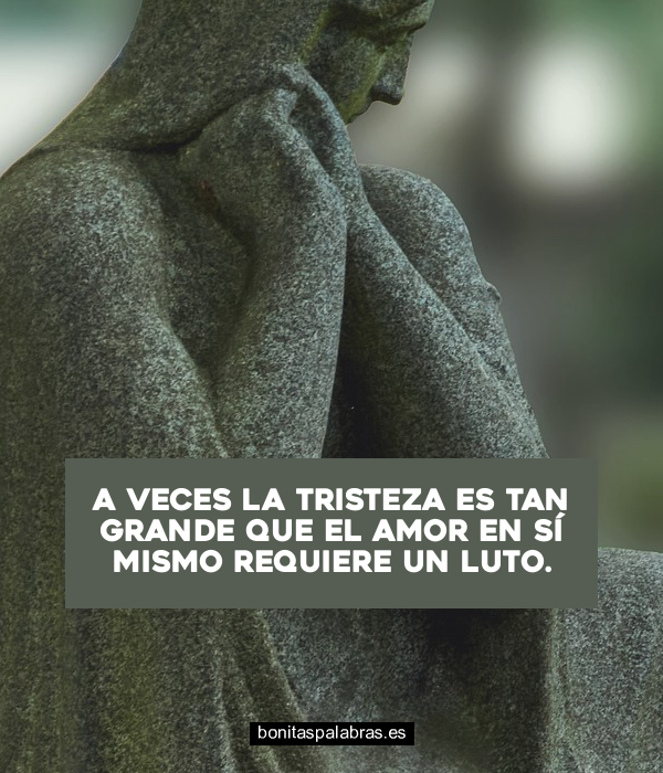 Imagen de A Veces La Tristeza Es Tan Grande Que El Amor En Si Mismo Requiere Un Luto