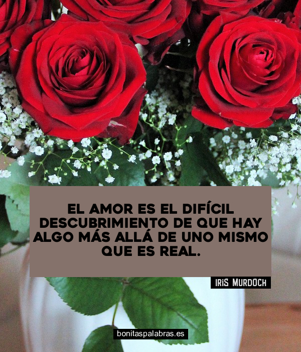 Imagen de El Amor Es El Dificil Descubrimiento De Que Hay Algo Mas Alla De Uno Mismo Que Es Real