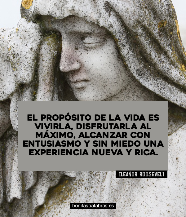 Imagen de El Proposito De La Vida Es Vivirla Disfrutarla Al Maximo Alcanzar Con Entusiasmo Y Sin Miedo Una Experiencia Nueva Y Rica