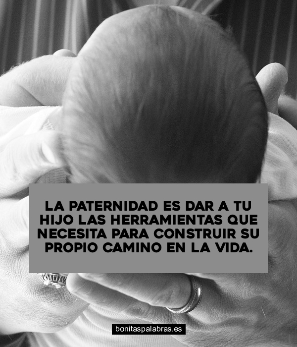 Imagen de La Paternidad Es Dar A Tu Hijo Las Herramientas Que Necesita Para Construir Su Propio Camino En La Vida