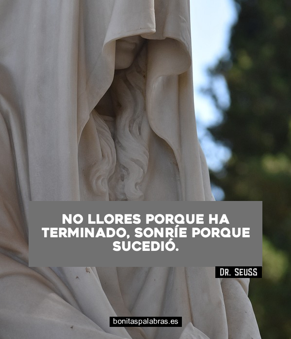 Imagen de No Llores Porque Ha Terminado Sonrie Porque Sucedio