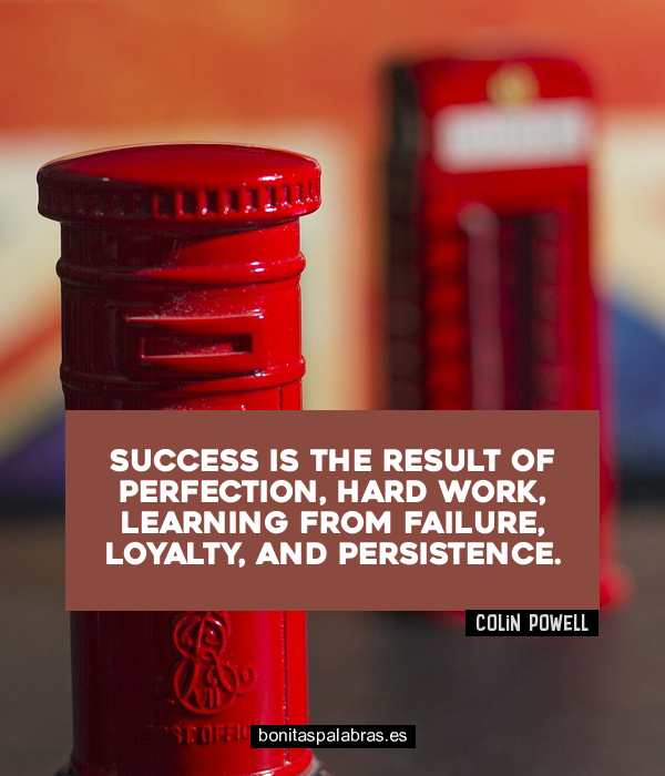 Imagen de Success Is The Result Of Perfection Hard Work Learning From Failure Loyalty And Persistence