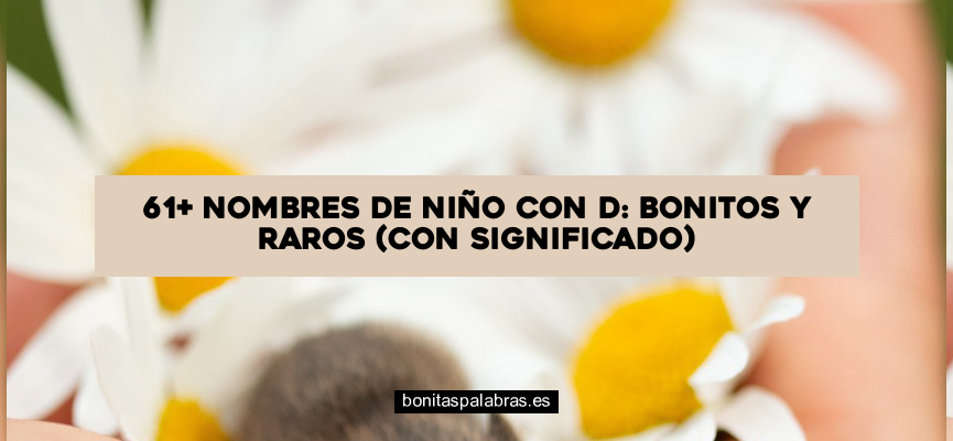61+ Nombres de Niño con D: Bonitos y Raros (Con Significado)